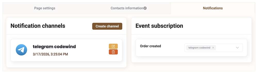 Telegram Notifications for New Orders